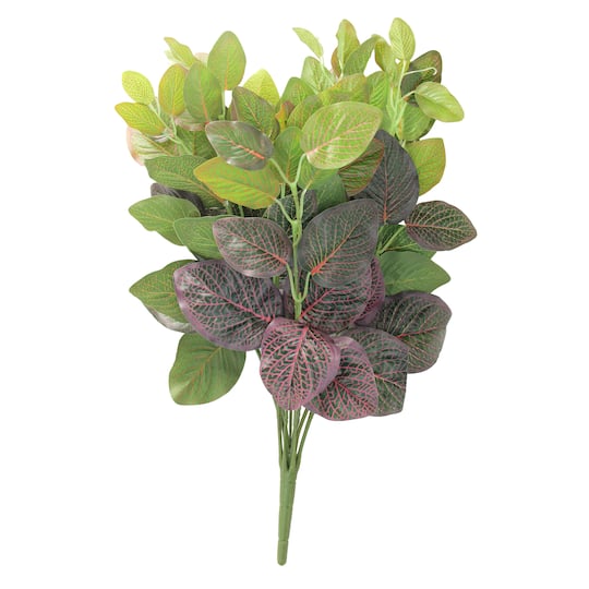 18.5'' Green and Red Two Toned Spring Artificial Net Floral Bush, One Size, Green